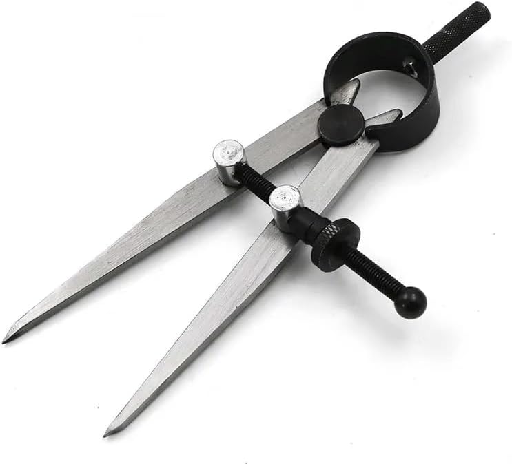nophike 6 Inch Leather Compass Adjustable Lockable，Leather Crafts Tools，Professional Compass for Geometry，Compass Drawing Tool (Silvery 6 Inch) - Image 1